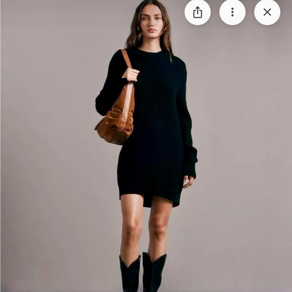 rag & bone Pierce cashmere sweater dress, black, size S